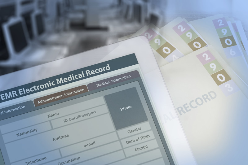 EMR Electronic Medical Record on tablet with numbered files - Contact ITSB Services Brisbane today