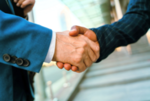 Businessmen handshaking after a successful contract