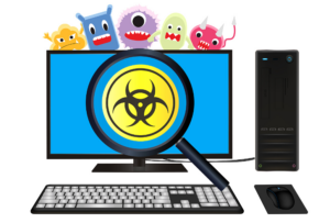 Viruses attacking a computer